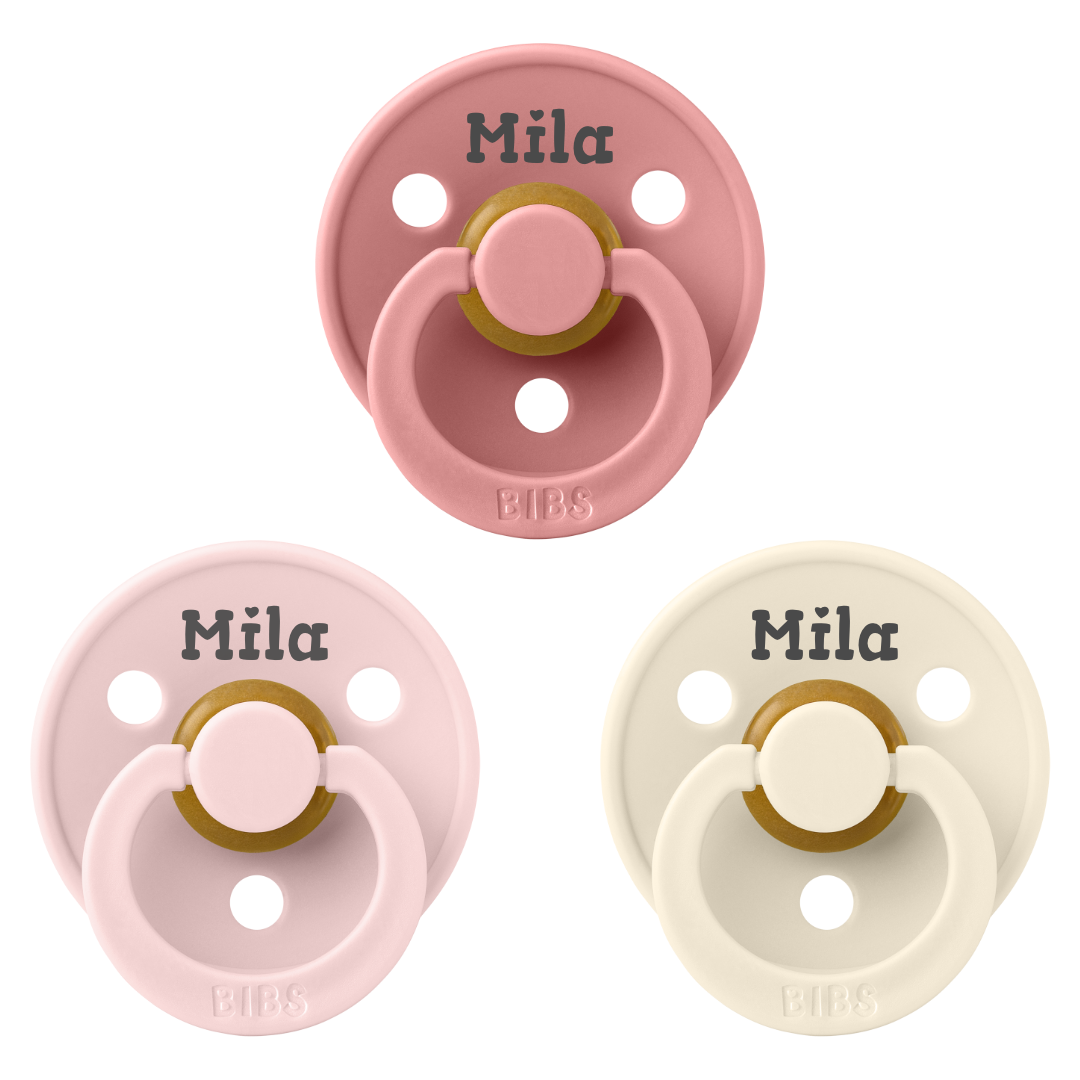 BIBS Colour Schnuller mit Namen (3er-Pack)